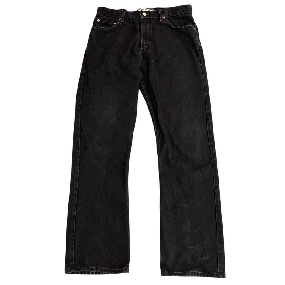 Levis 505 Regular Fit Straight Denim Jeans Mens 36x34 Black